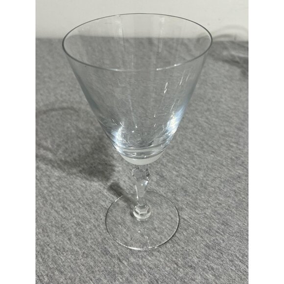 Vintage Fostoria Crystal Wine Glasses Goblets Set of 6 Faceted Stem Clear USA - Picture 9 of 12